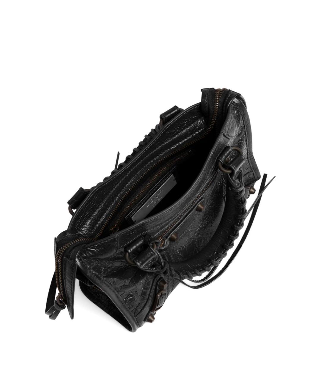 BALENCIAGA Черная кожаная сумка тоут, фото 4