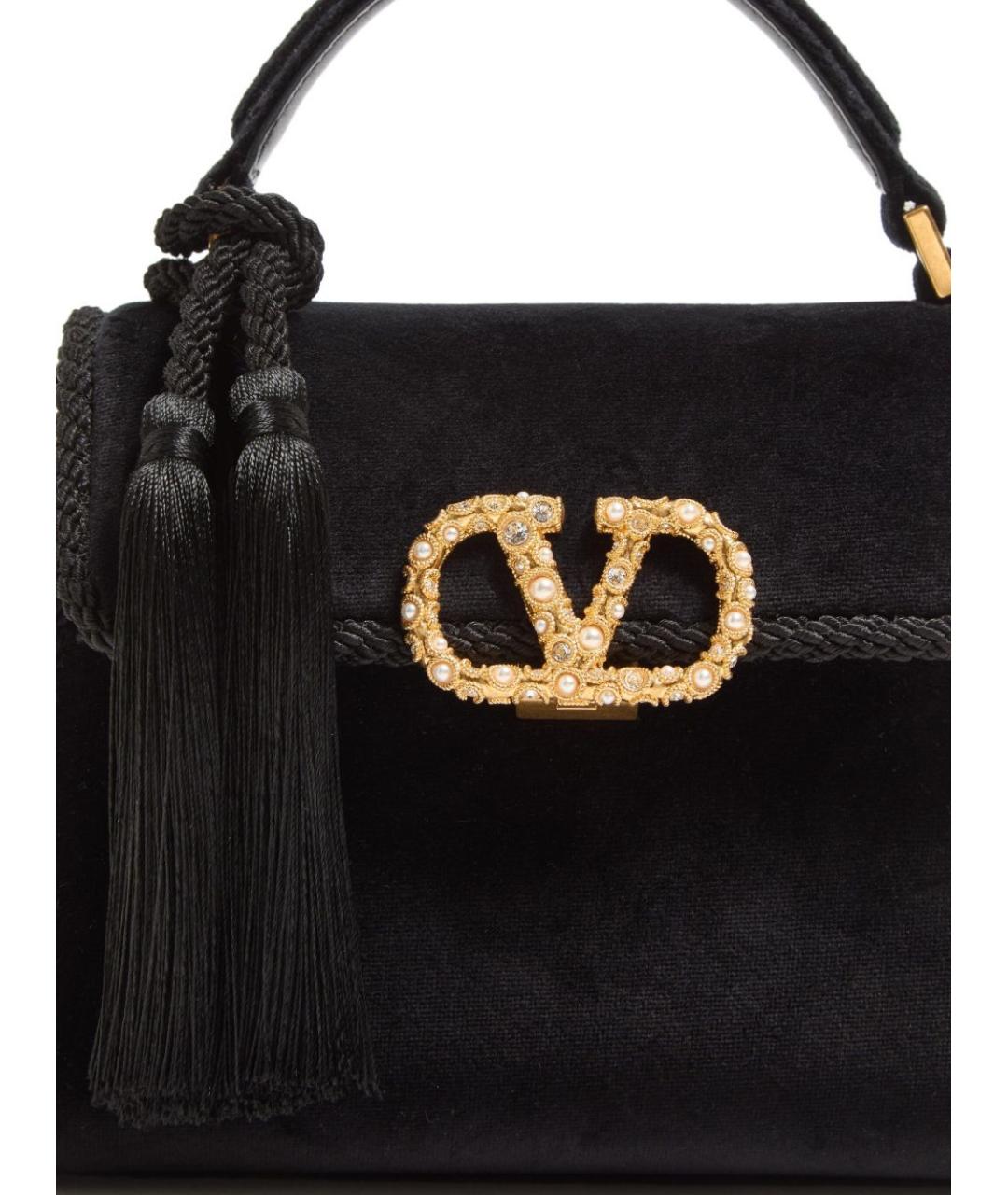 VALENTINO Черная замшевая сумка с короткими ручками, фото 4