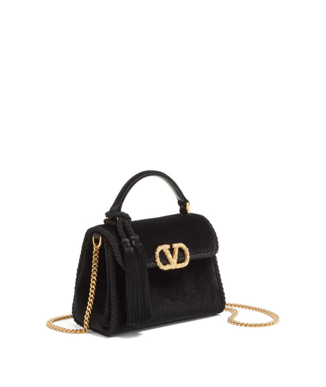 VALENTINO Черная замшевая сумка с короткими ручками, фото 2