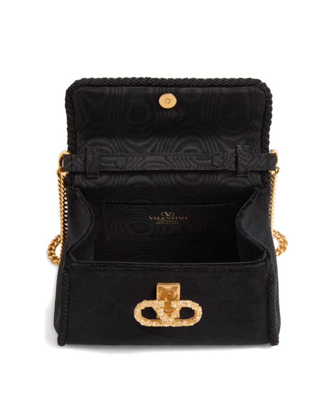 VALENTINO Черная замшевая сумка с короткими ручками, фото 6