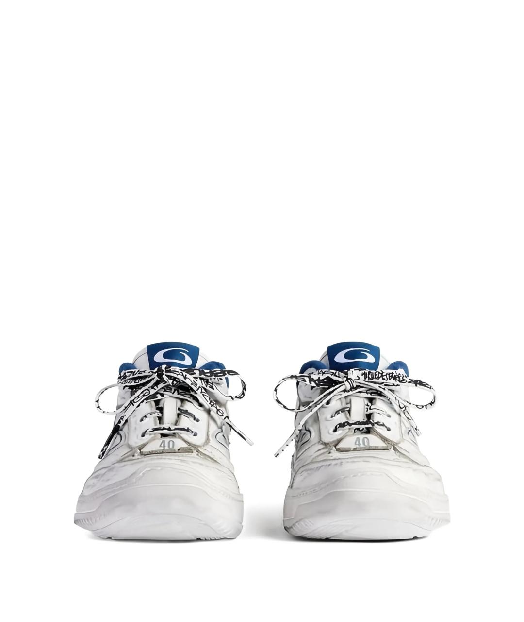 BALENCIAGA Белые кожаные низкие кроссовки / кеды, фото 3