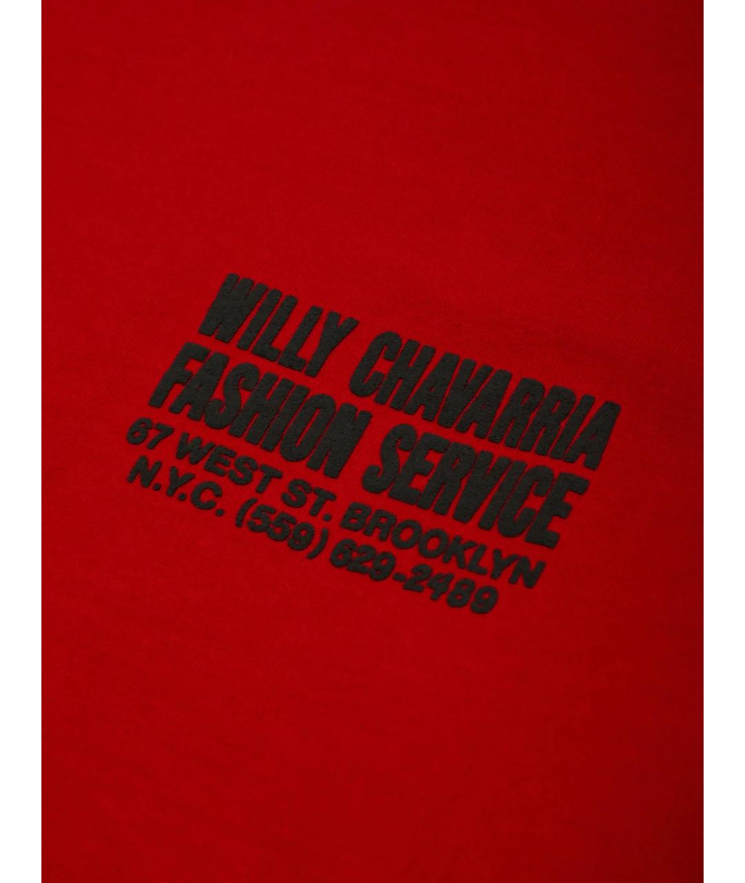 WILLY CHAVARRIA Красная хлопковая футболка, фото 2