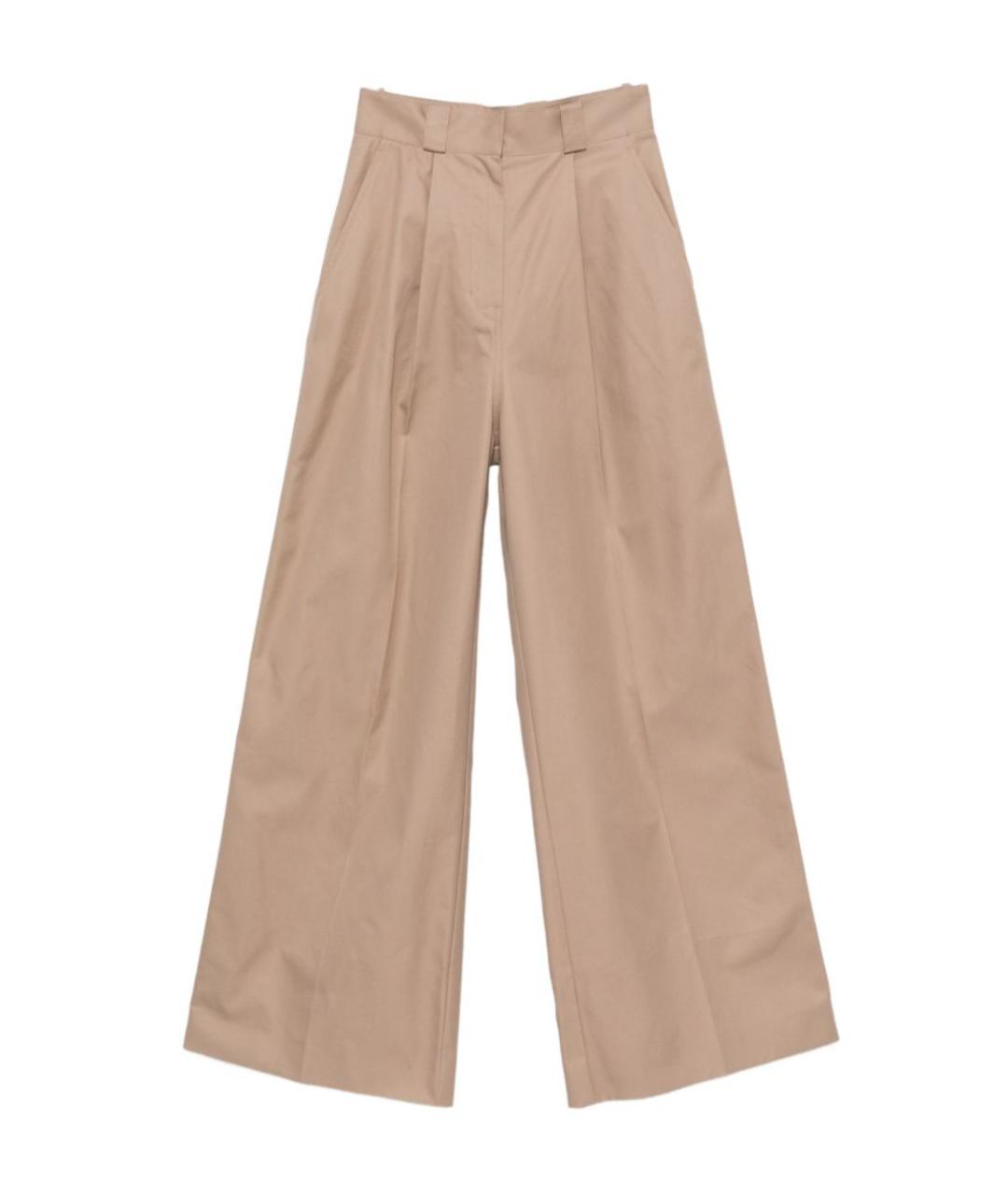 BALENCIAGA Бежевые хлопковые прямые брюки, фото 1