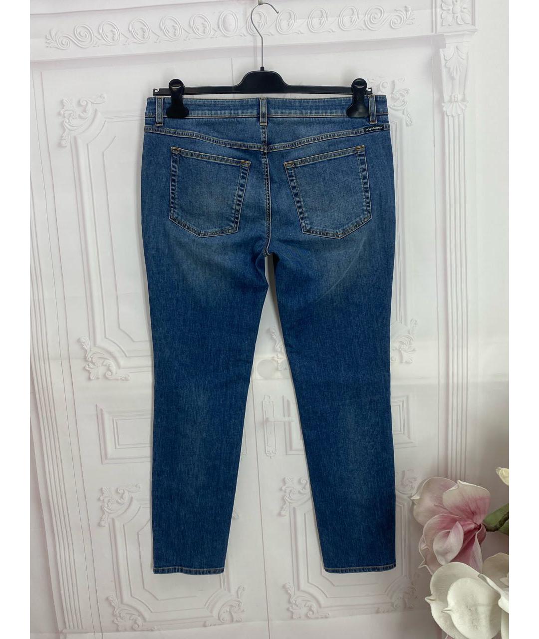 DOLCE&GABBANA Синие хлопко-эластановые джинсы слим, фото 2