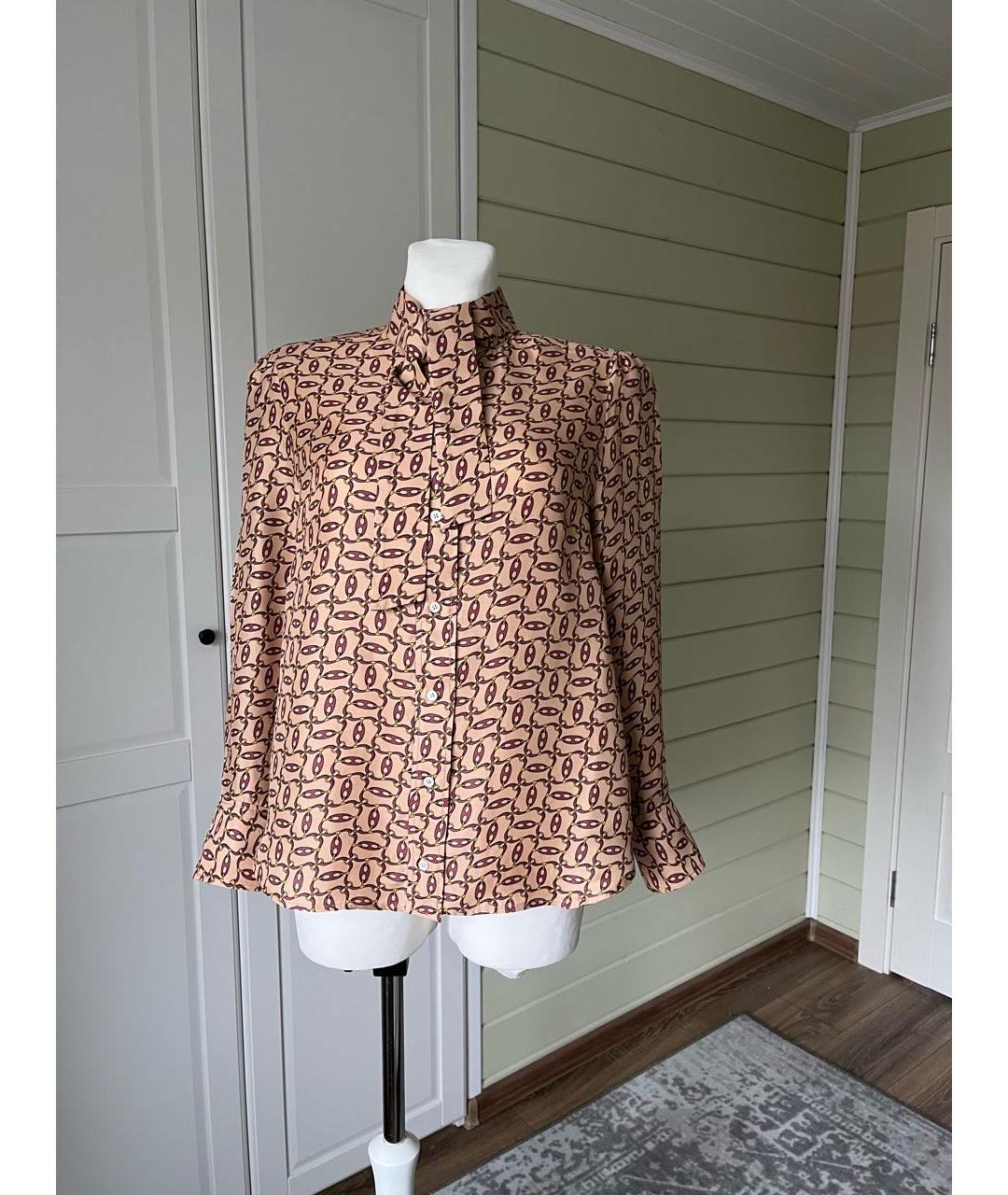 SANDRO Бежевая вискозная блузы, фото 9