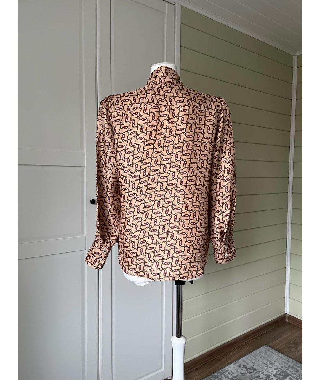 SANDRO Бежевая вискозная блузы, фото 4