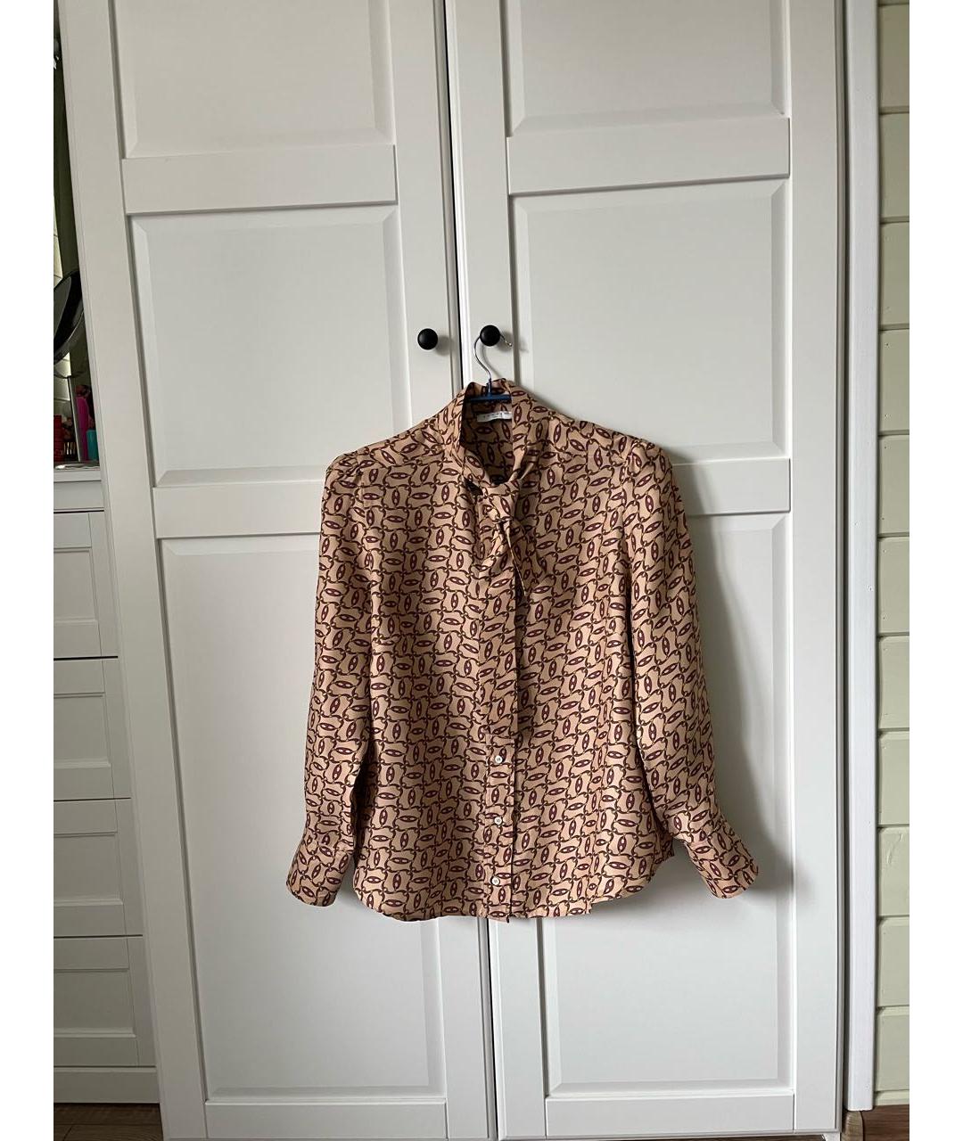 SANDRO Бежевая вискозная блузы, фото 5