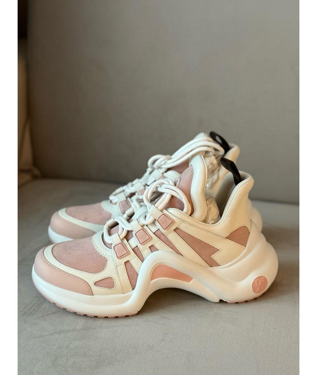 LOUIS VUITTON Розовые текстильные кроссовки, фото 9