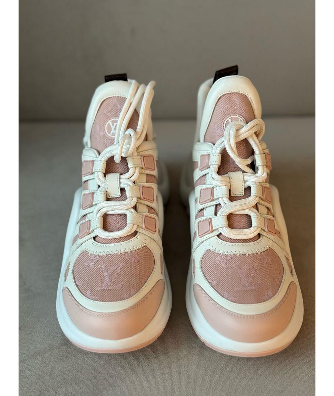 LOUIS VUITTON Розовые текстильные кроссовки, фото 3