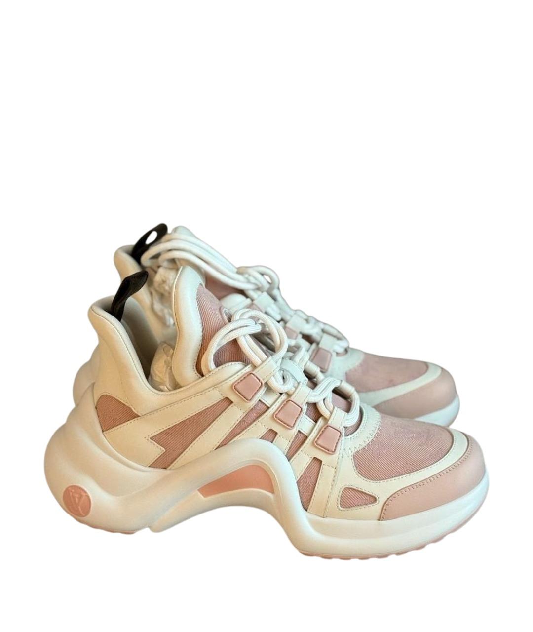 LOUIS VUITTON Розовые текстильные кроссовки, фото 1