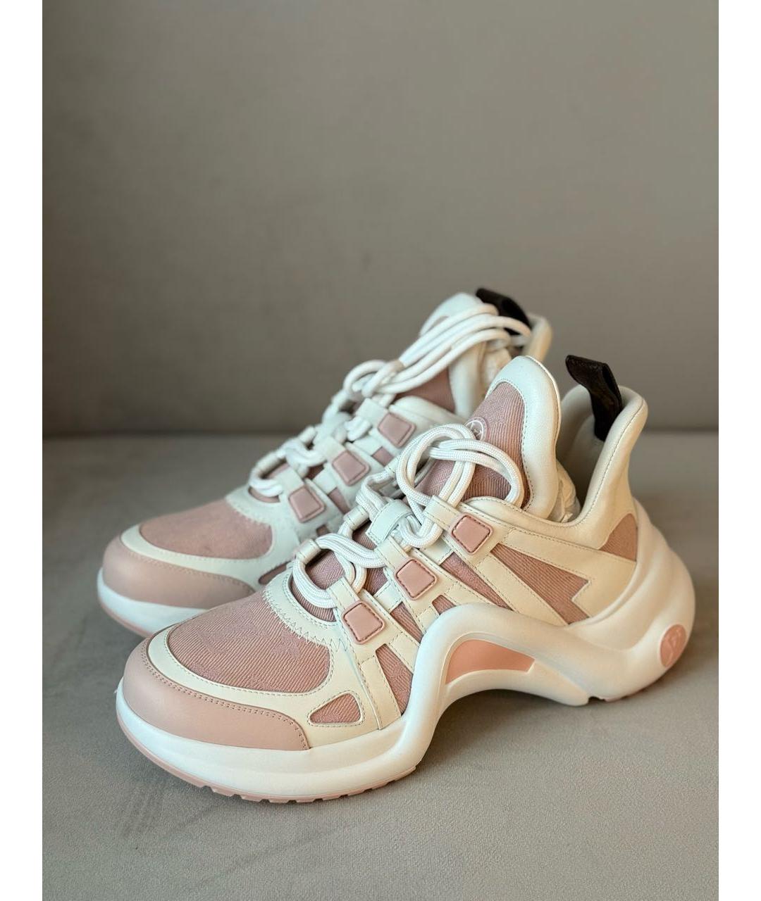 LOUIS VUITTON Розовые текстильные кроссовки, фото 8