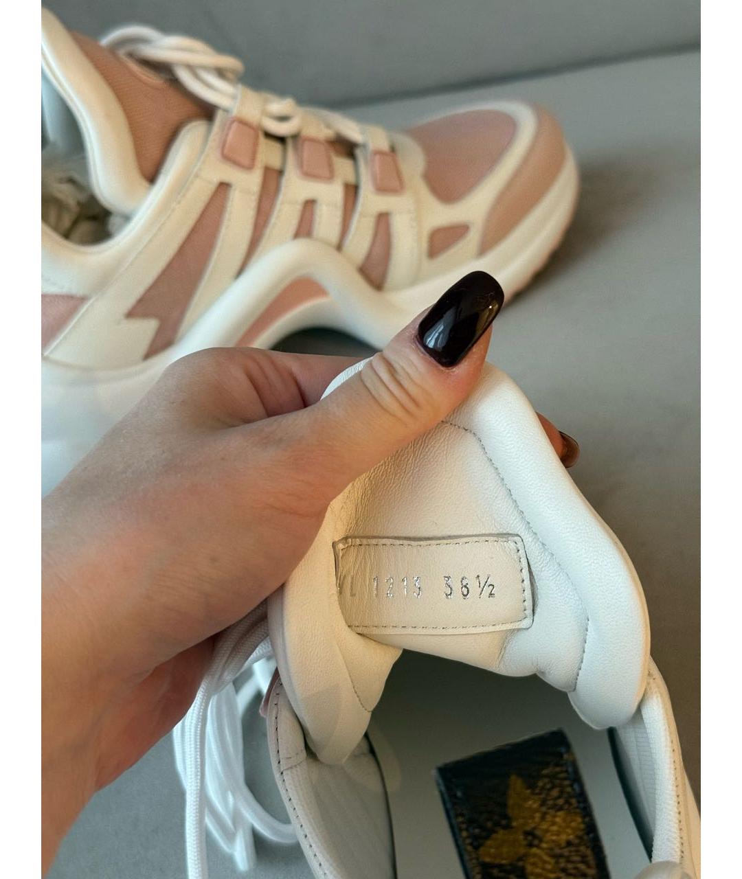 LOUIS VUITTON Розовые текстильные кроссовки, фото 4