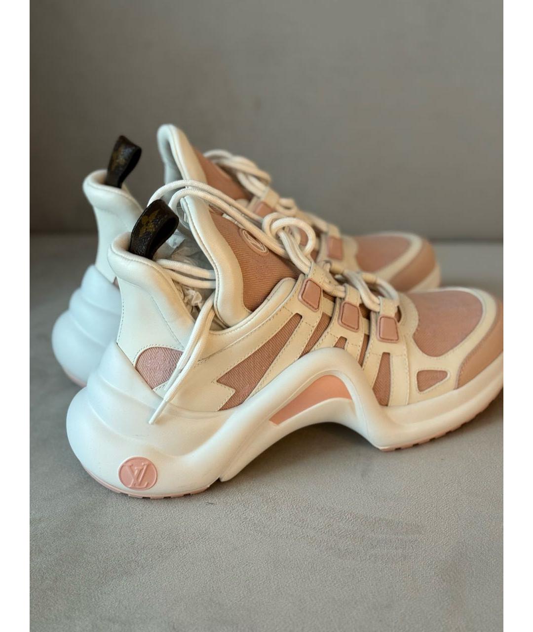 LOUIS VUITTON Розовые текстильные кроссовки, фото 6