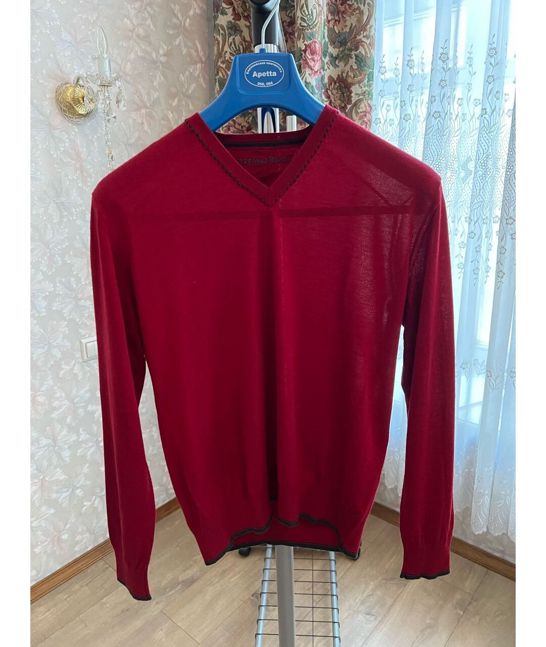 STEFANO RICCI Бордовый кашемировый джемпер / свитер, фото 6