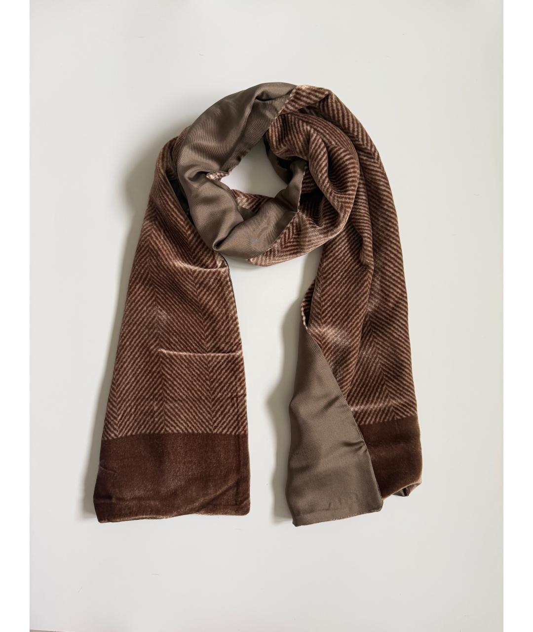 SPORTMAX Бежевый шелковый шарф, фото 6