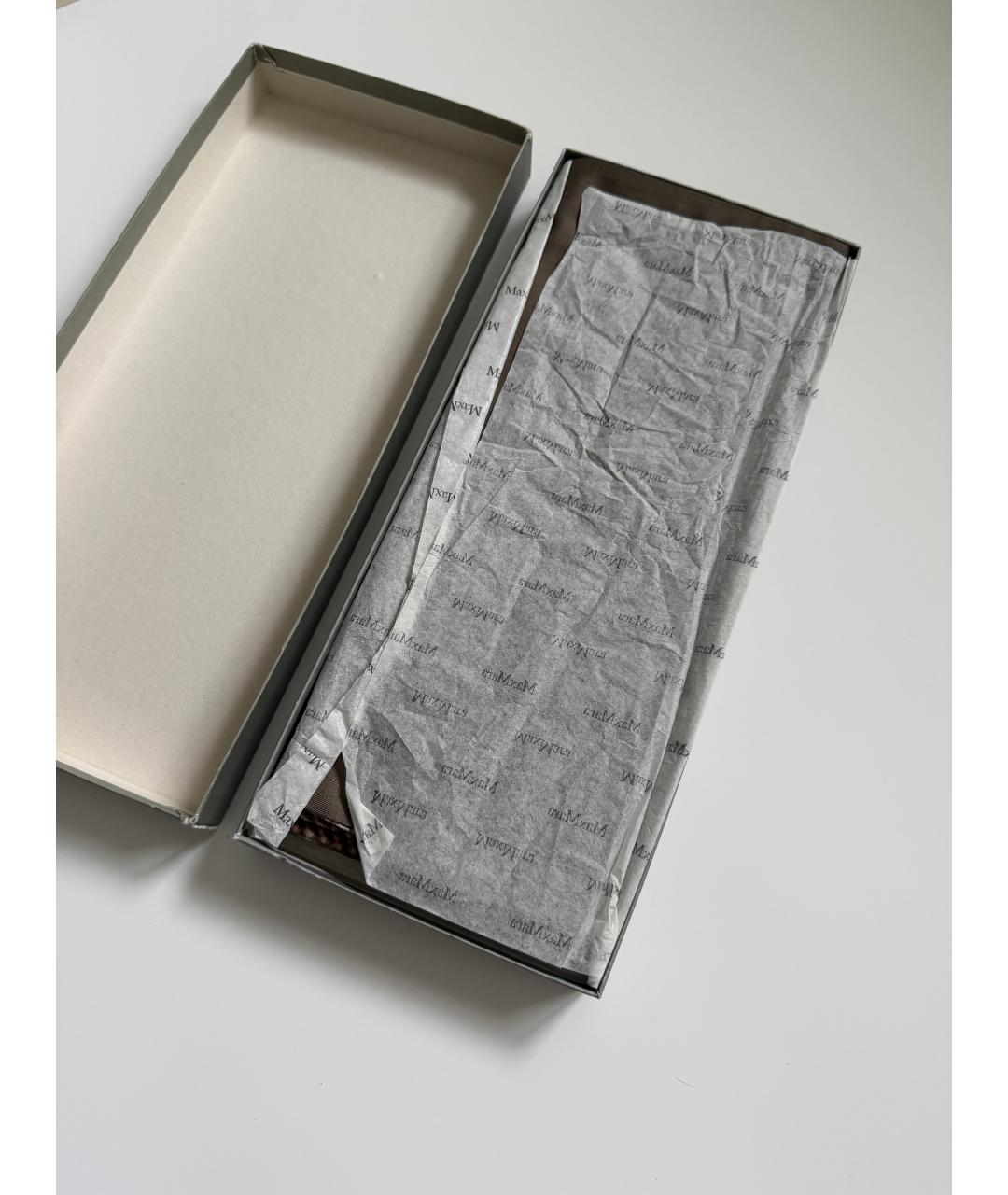 SPORTMAX Бежевый шелковый шарф, фото 4