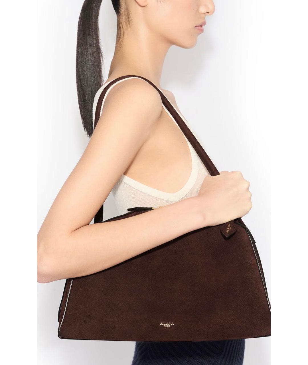 ALAIA Коричневая замшевая сумка через плечо, фото 4
