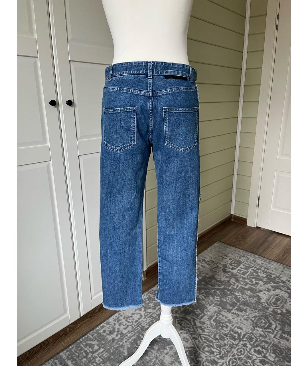 STELLA MCCARTNEY Голубые хлопко-полиэстеровые прямые джинсы, фото 3