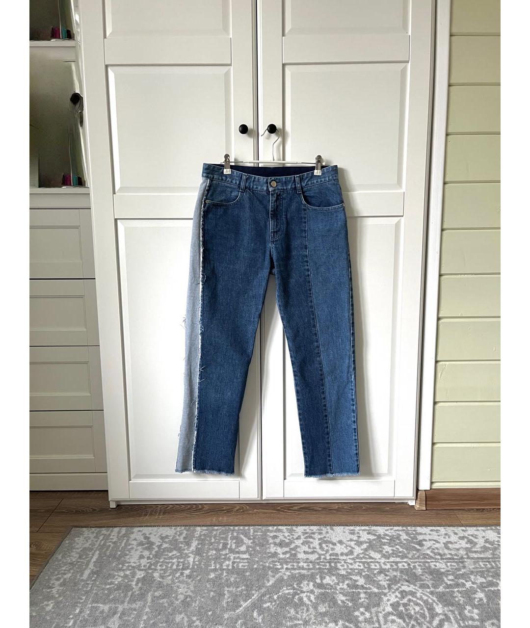 STELLA MCCARTNEY Голубые хлопко-полиэстеровые прямые джинсы, фото 9