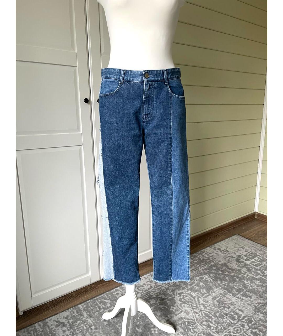 STELLA MCCARTNEY Голубые хлопко-полиэстеровые прямые джинсы, фото 2