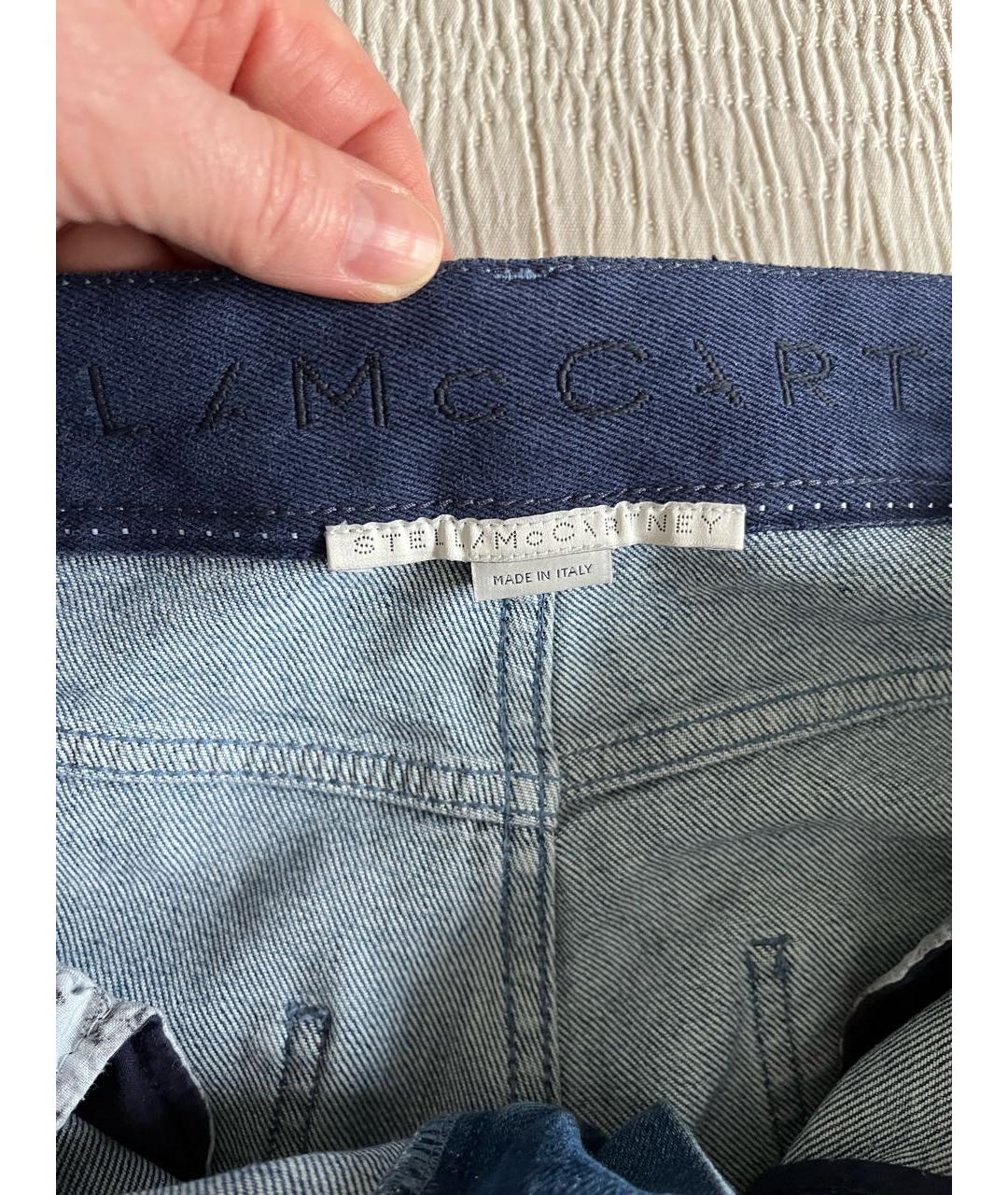 STELLA MCCARTNEY Голубые хлопко-полиэстеровые прямые джинсы, фото 6