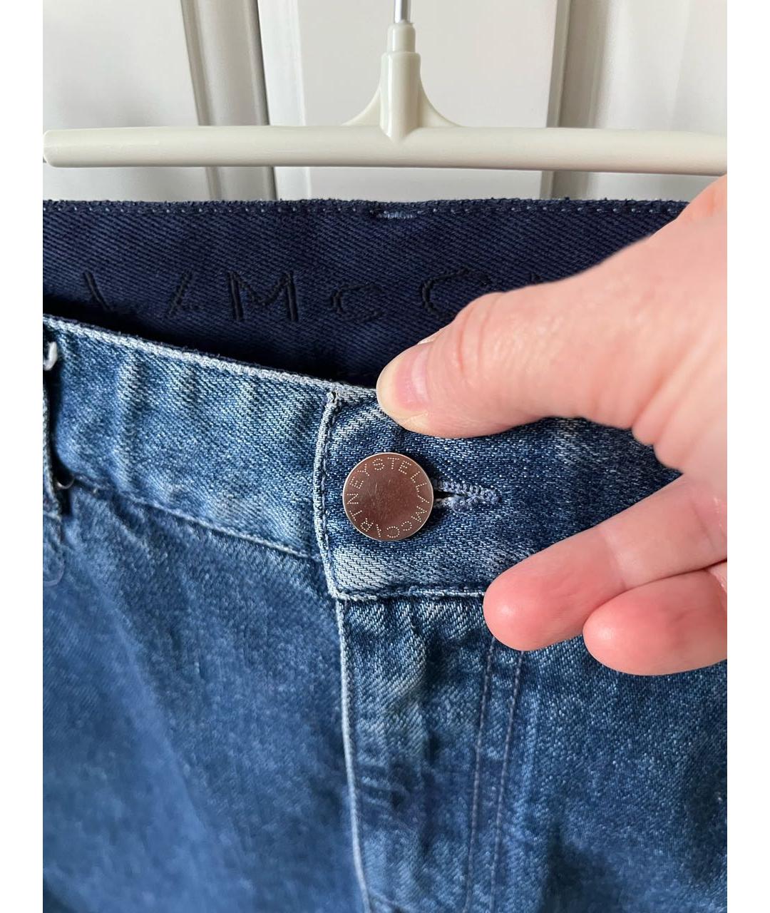 STELLA MCCARTNEY Голубые хлопко-полиэстеровые прямые джинсы, фото 5