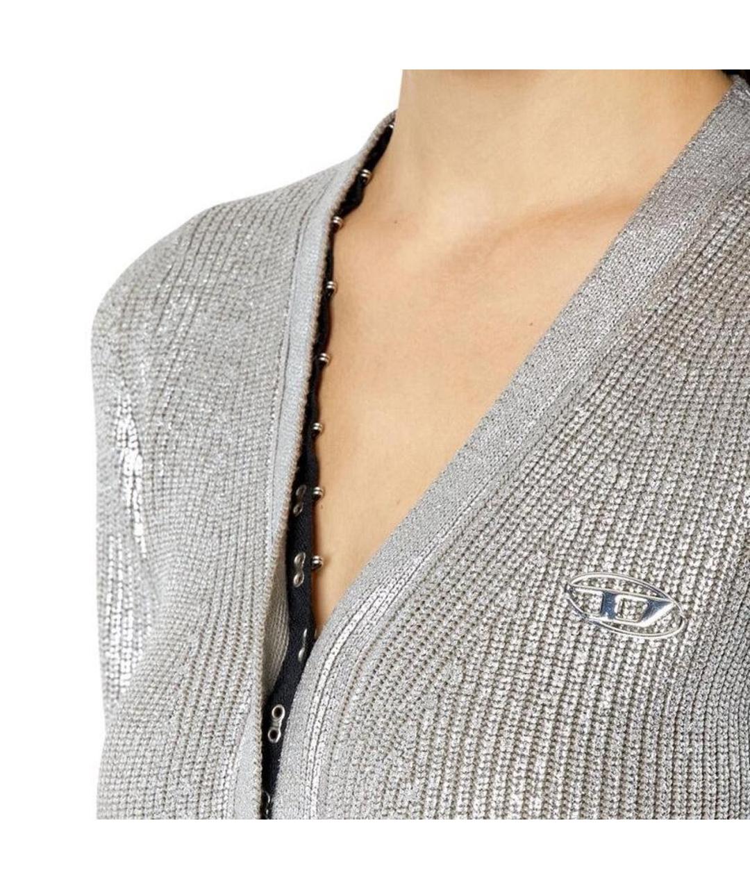 DIESEL Серебрянный хлопковый джемпер / свитер, фото 4