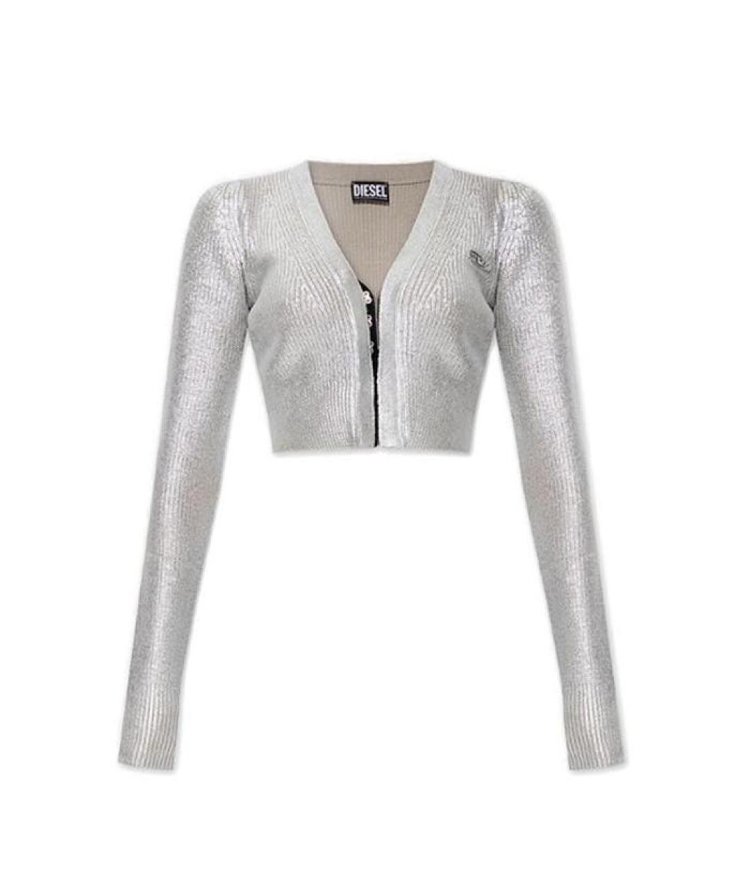 DIESEL Серебрянный хлопковый джемпер / свитер, фото 6