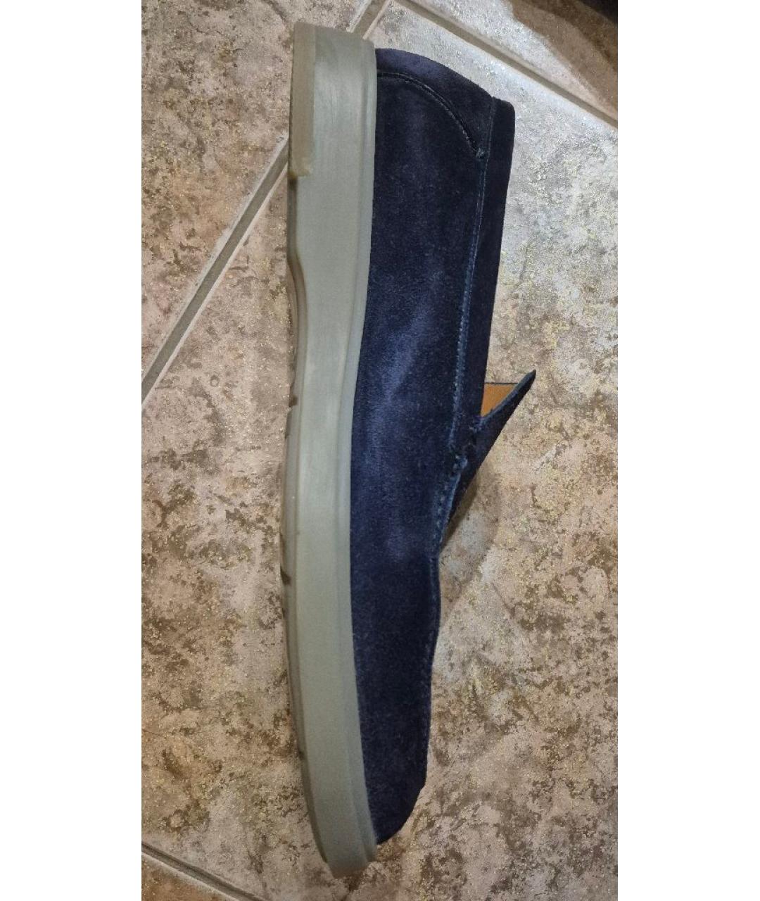 SANTONI Темно-синие замшевые лоферы, фото 6