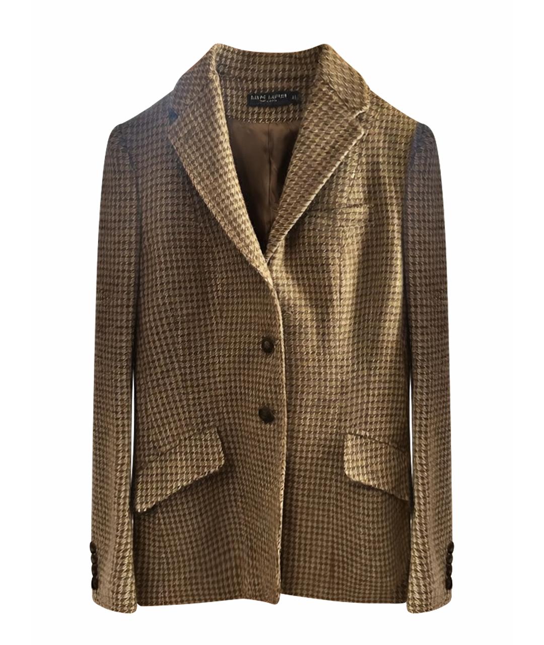 RALPH LAUREN Серый твидовый жакет/пиджак, фото 1