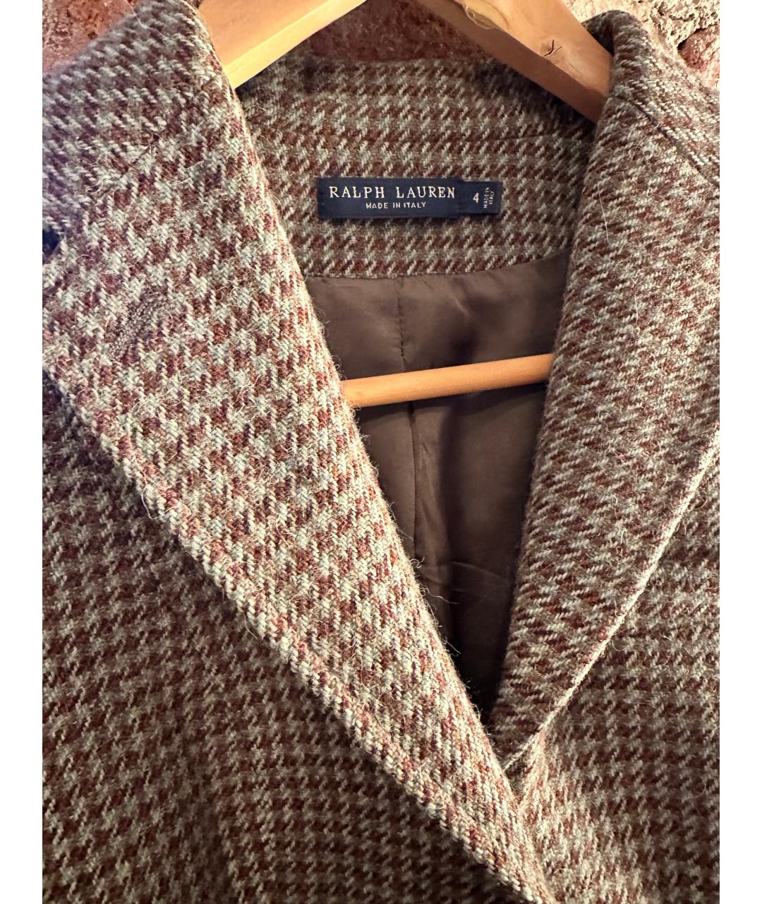 RALPH LAUREN Серый твидовый жакет/пиджак, фото 3