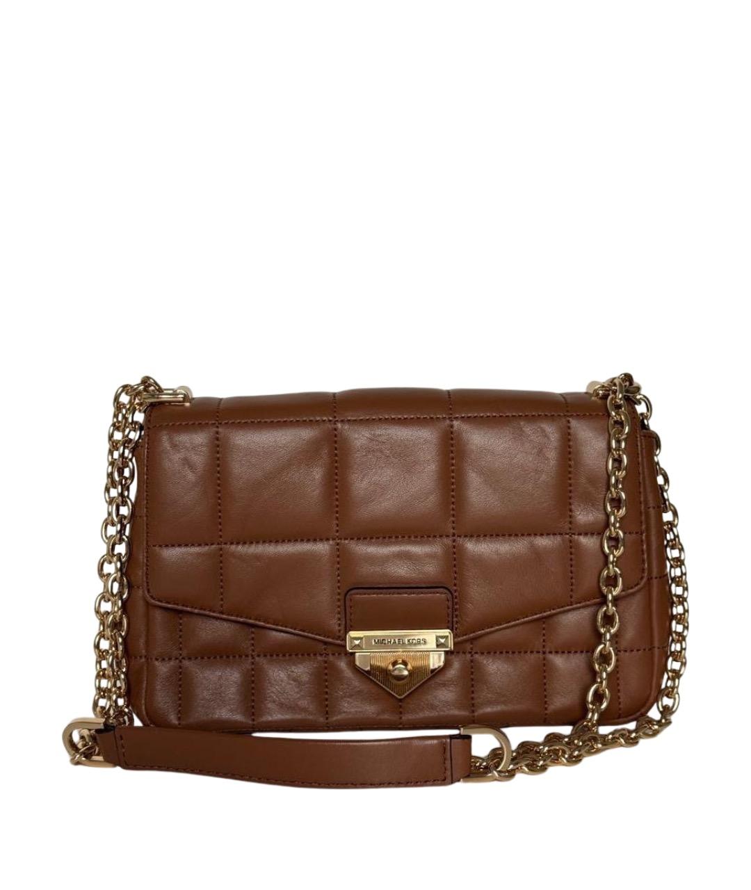 MICHAEL KORS Коричневая кожаная сумка через плечо, фото 1