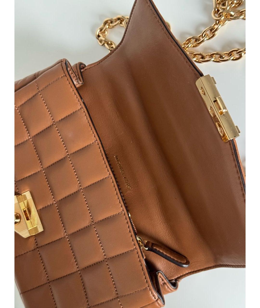 MICHAEL KORS Коричневая кожаная сумка через плечо, фото 4