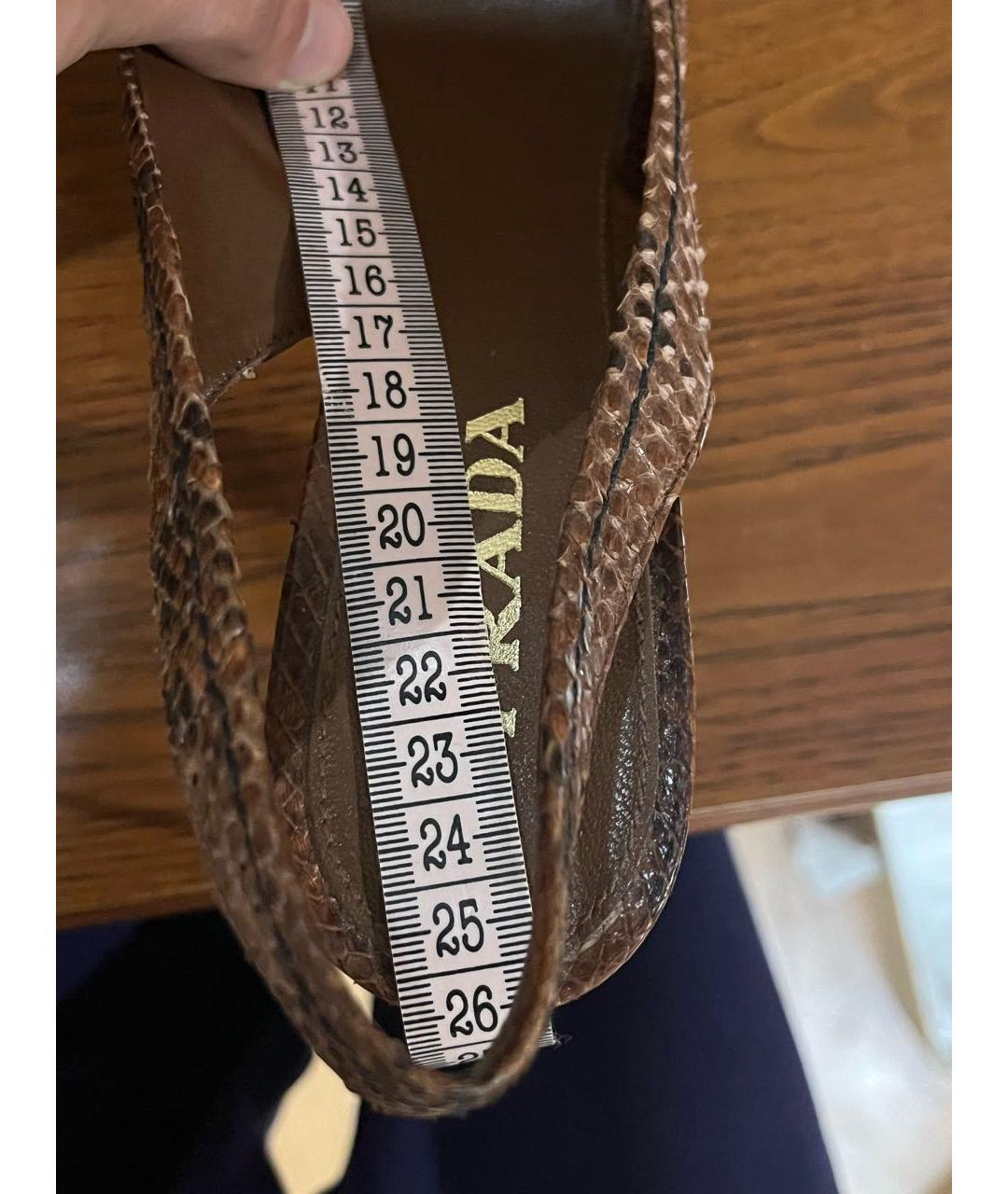 PRADA Коричневые кожаные туфли, фото 7