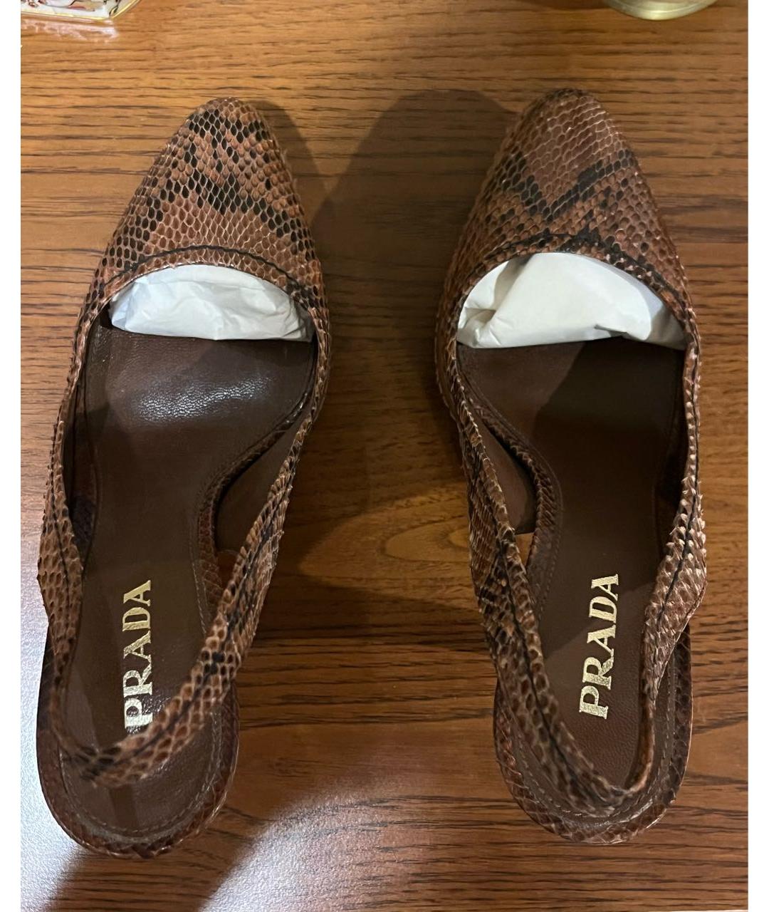 PRADA Коричневые кожаные туфли, фото 3