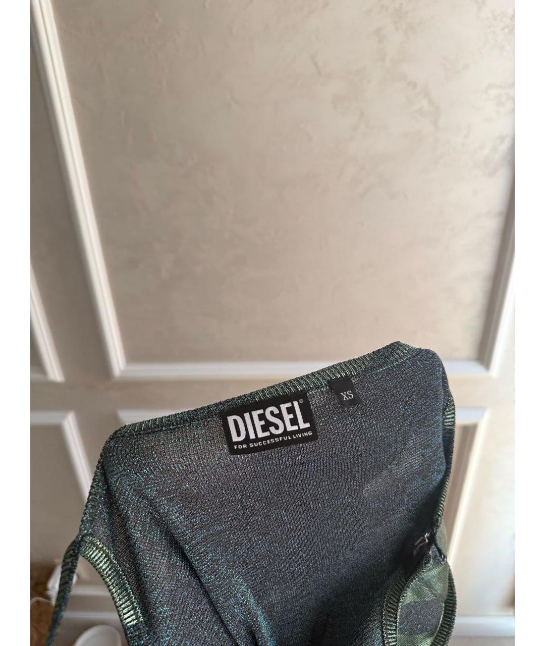 DIESEL Зеленые синтетическое коктейльное платье, фото 3