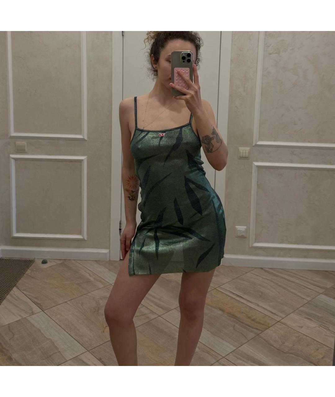 DIESEL Зеленые синтетическое коктейльное платье, фото 5
