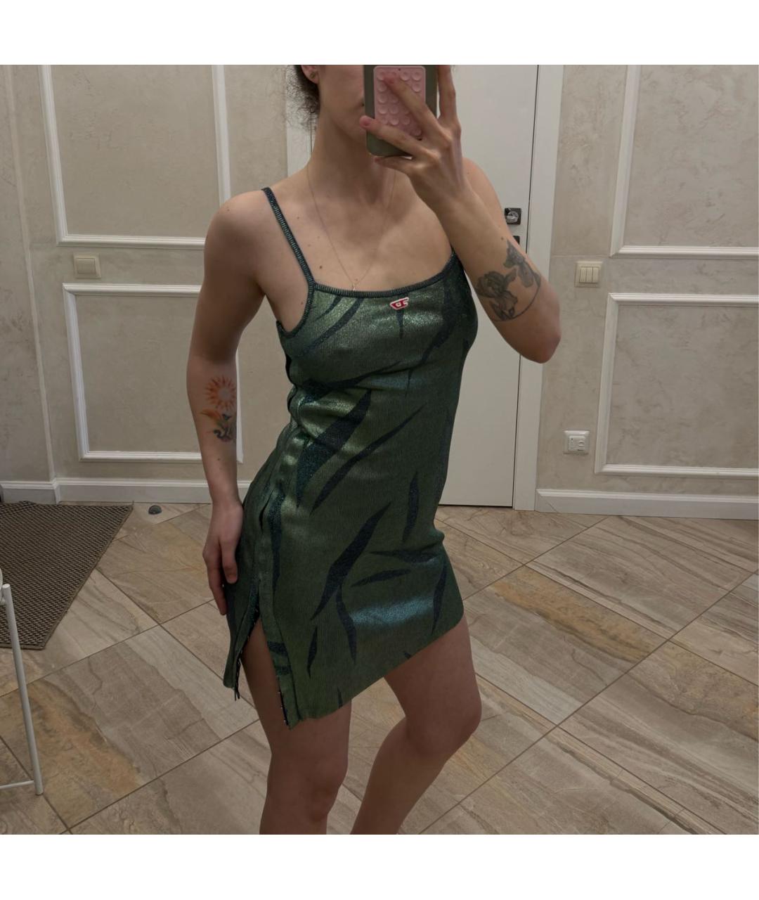 DIESEL Зеленые синтетическое коктейльное платье, фото 6