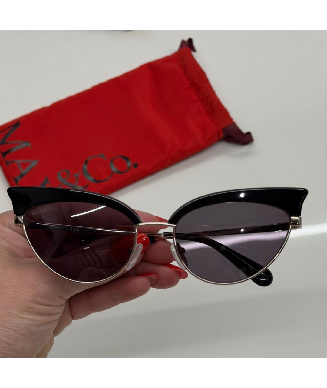 MAX&CO Черные пластиковые солнцезащитные очки, фото 4
