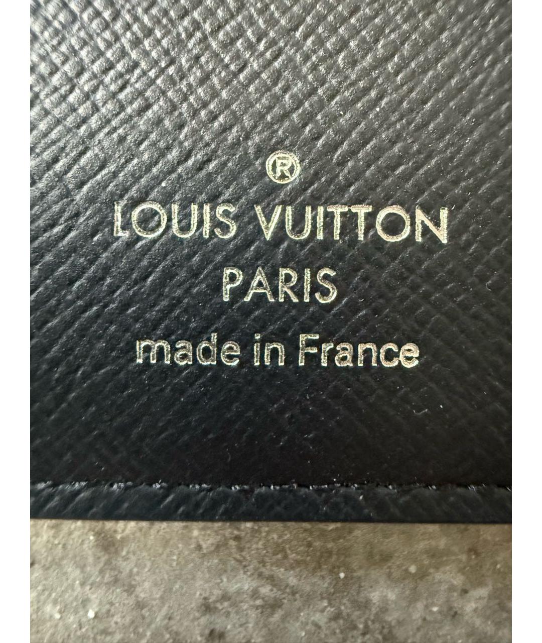 LOUIS VUITTON Черный кожаный кардхолдер, фото 4