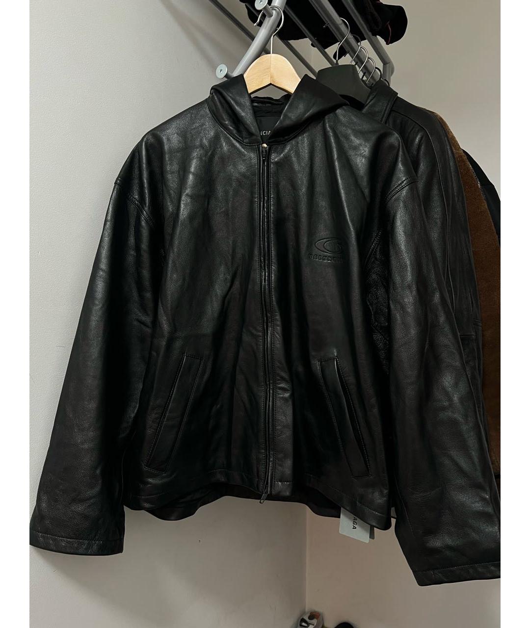 BALENCIAGA Черная кожаная куртка, фото 8