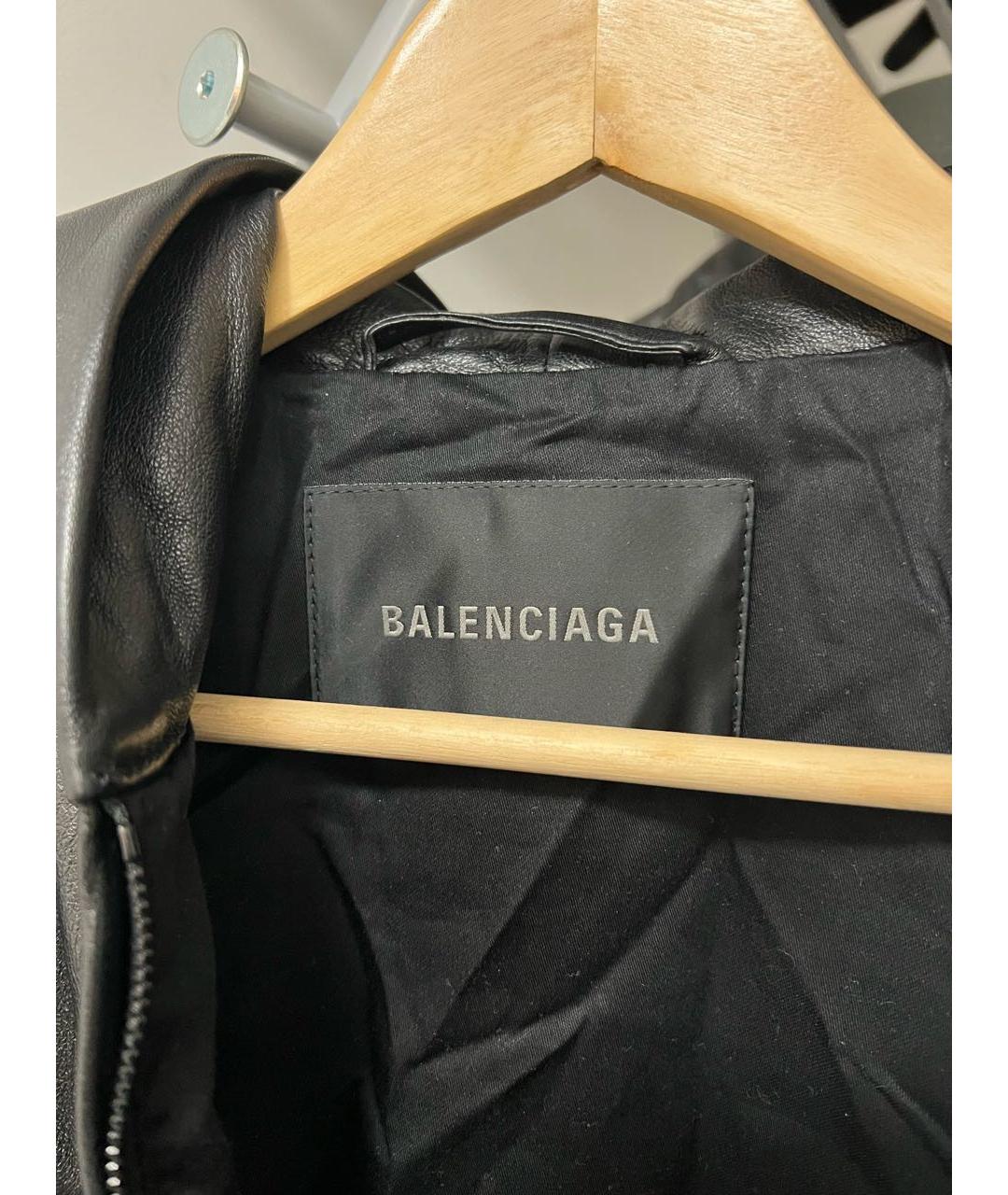 BALENCIAGA Черная кожаная куртка, фото 5