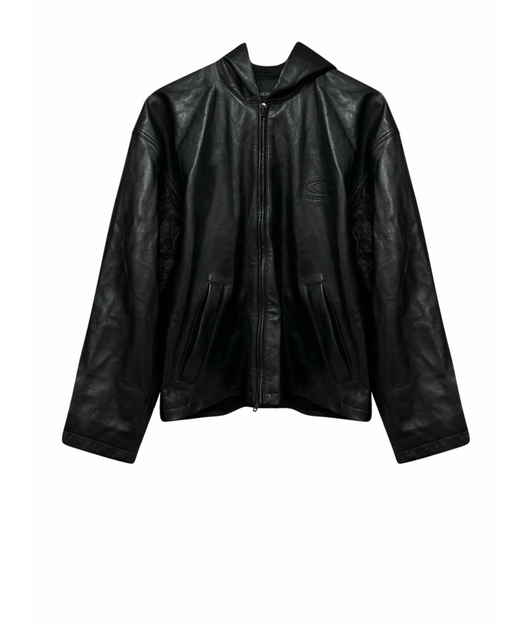 BALENCIAGA Черная кожаная куртка, фото 1