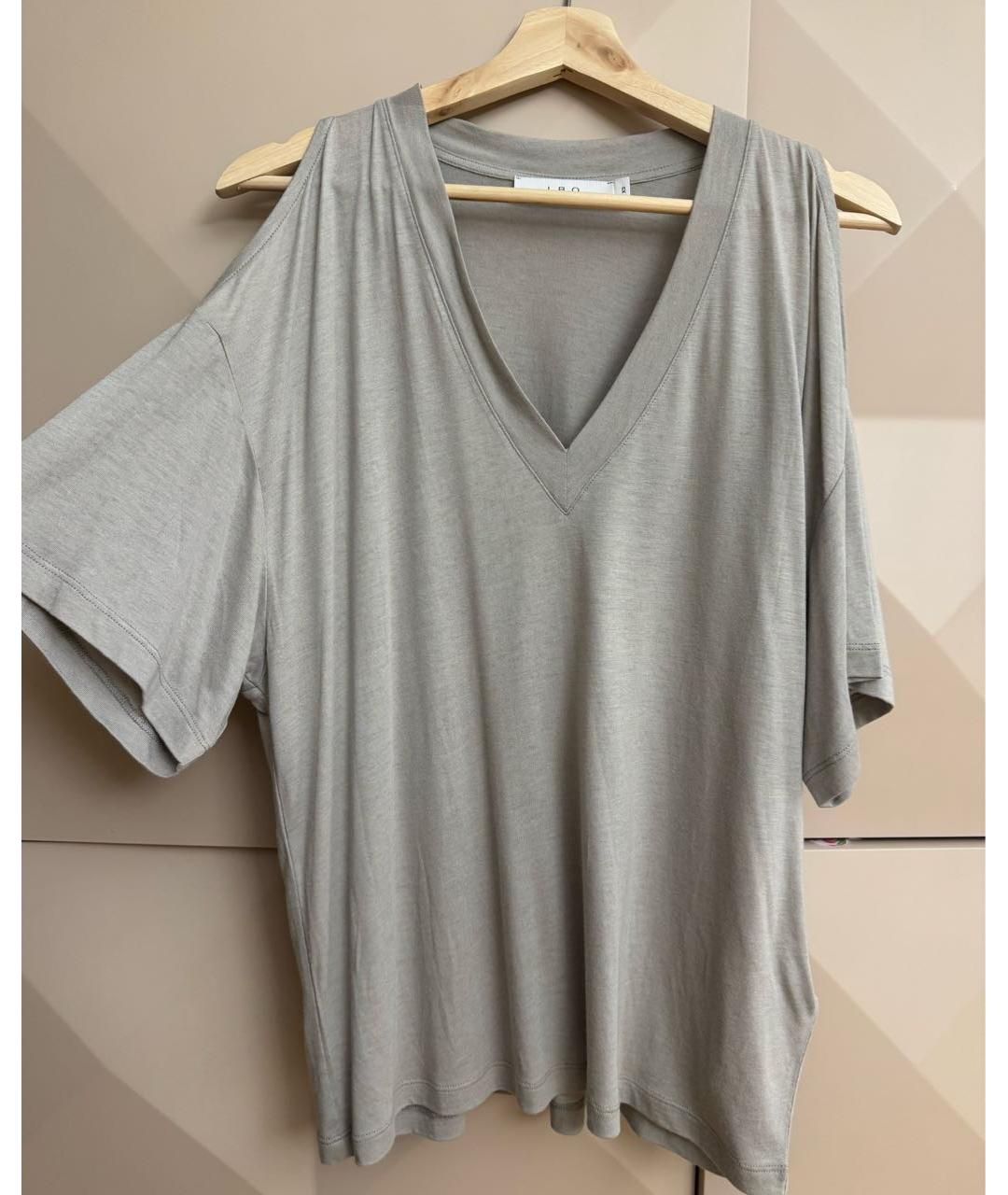 IRO Серая вискозная футболка, фото 6