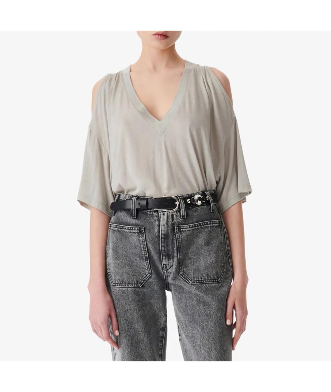 IRO Серая вискозная футболка, фото 4