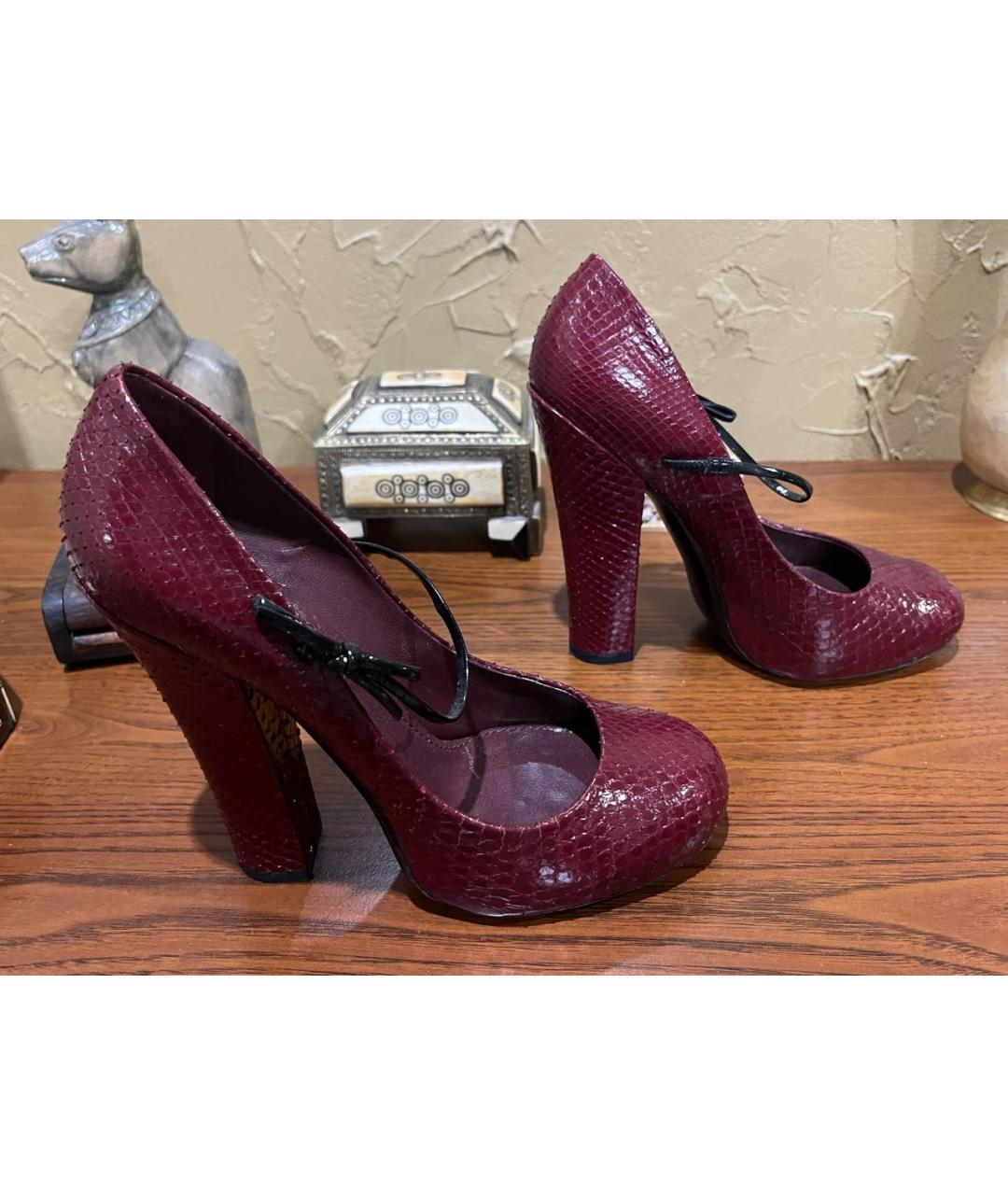 LOUIS VUITTON Бордовые туфли из экзотической кожи, фото 5