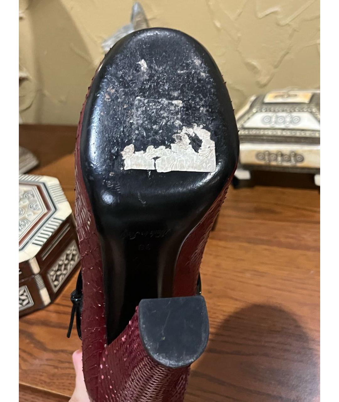 LOUIS VUITTON Бордовые туфли из экзотической кожи, фото 7