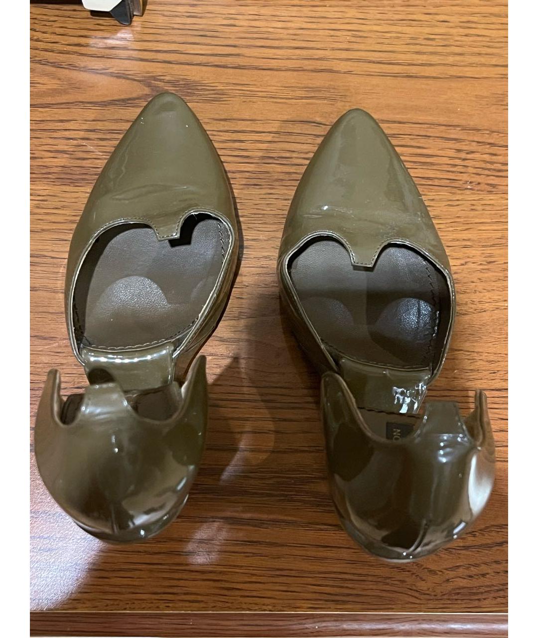 LOUIS VUITTON Хаки туфли из лакированной кожи, фото 3