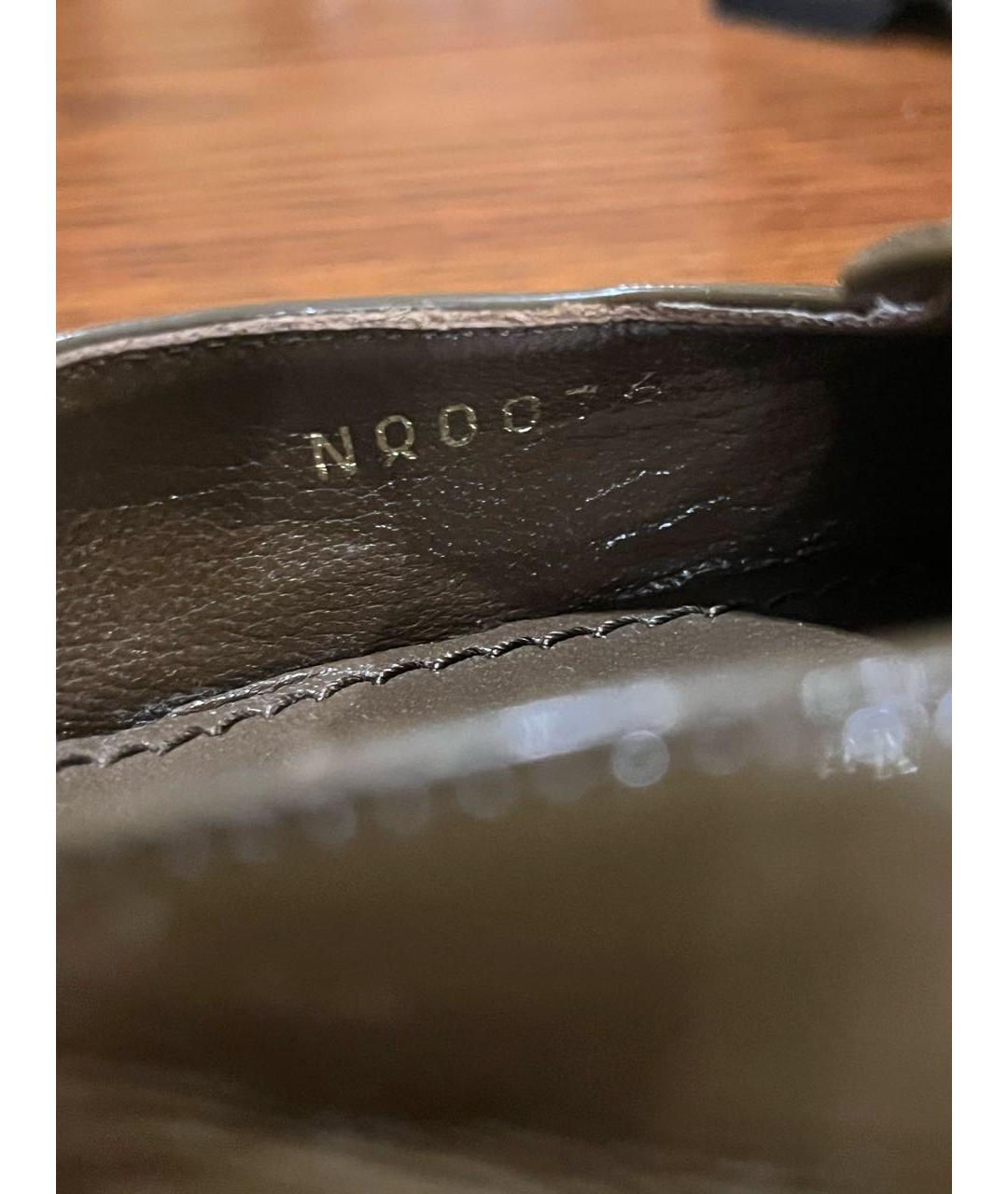 LOUIS VUITTON Хаки туфли из лакированной кожи, фото 8