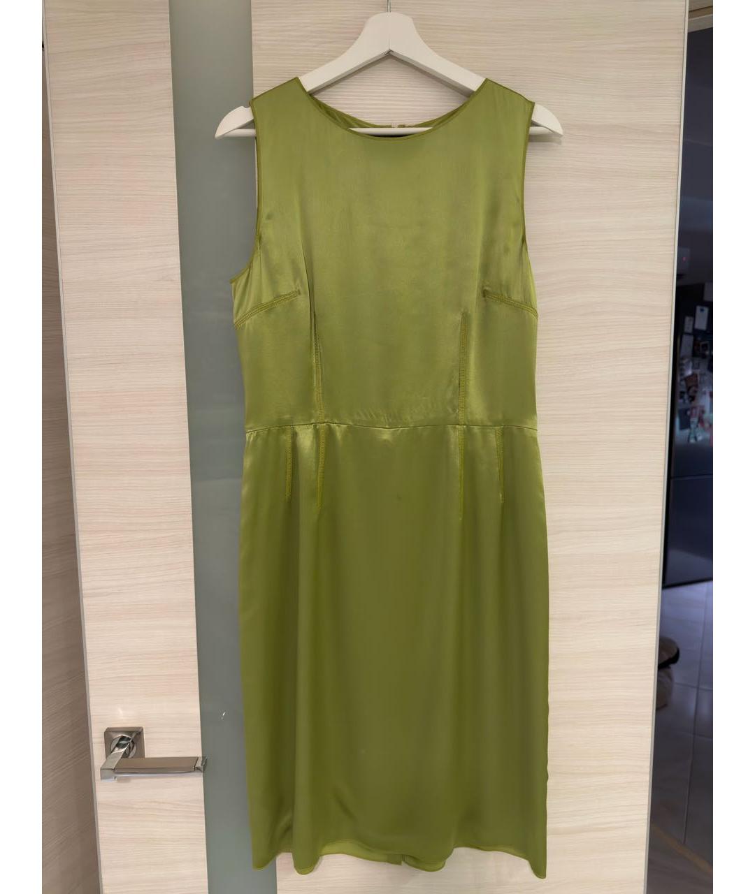 DOLCE&GABBANA Зеленые шелковое коктейльное платье, фото 8